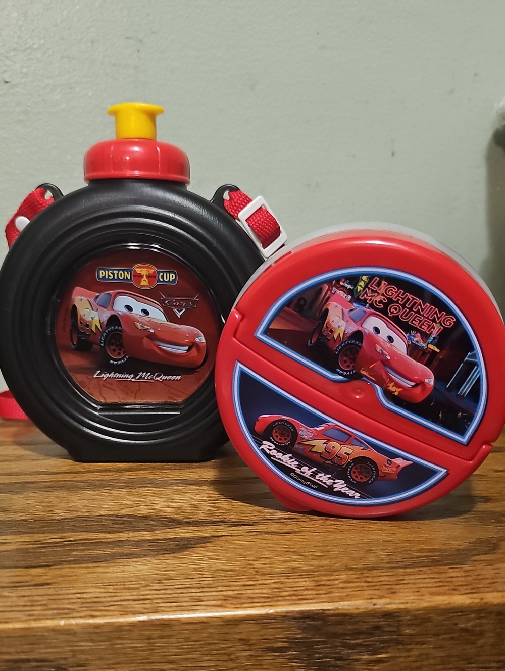 Disney Lightning McQueen Red and Black Snack & Bottle Set